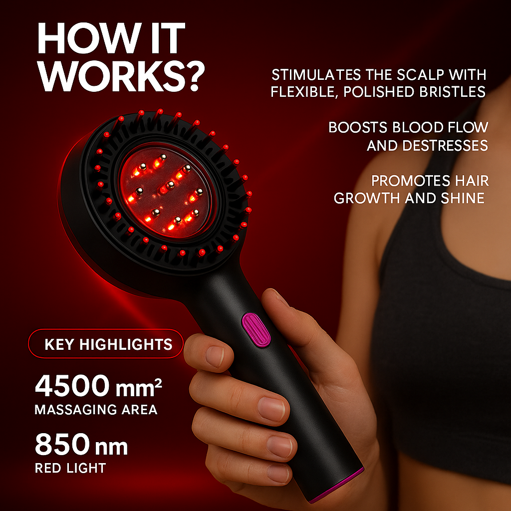 Hewso ScalPro Hair Spa Massager with Red Light